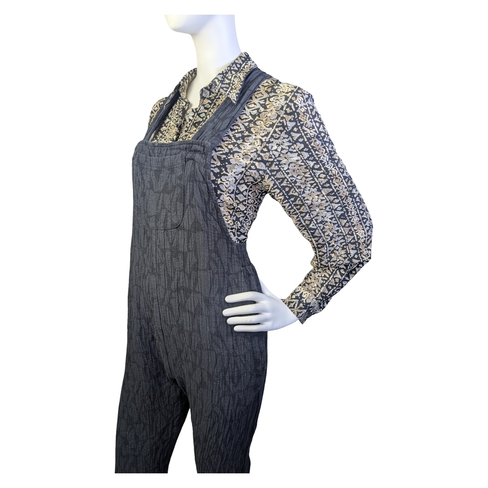 Smash + Tess x Hilary Duff Overalls Textured Black Cotton Linen  | S&T | Size XS - Picture 5 of 14